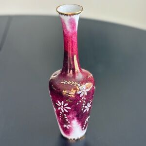 Vintage Heinrich Germany Hand Painted Floral Porcelain Bud Vase Signed By Artist